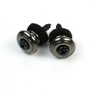 Universal vintage style Guitar Strap Buttons pins,Mushroom shape,Gray-Black
