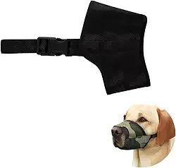 Focinheira Ajustável Pet Cães Cachorros Poliéster Resistente Preto