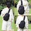 CHEESANHERR Sac de Poitrine Homme, Sac à Dos Bandoulière Femme, Sacoche Épaule Petit, Sacs Bandoulière Léger, Crossbody Sling Bag Pour Travail Escalade Randonnée Voyage Sports de Plein Air (Noir) #2