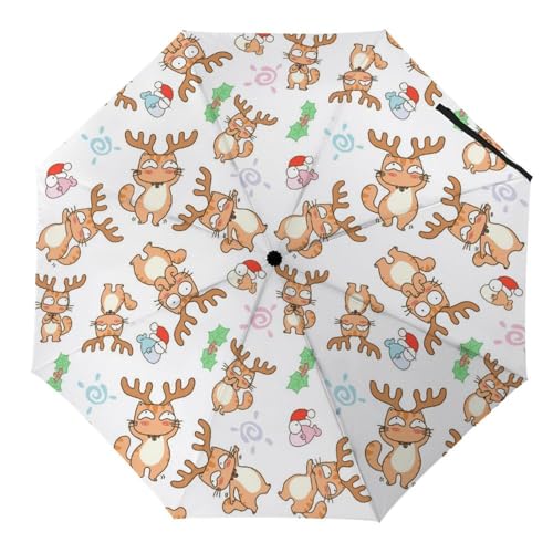 Parapluie automatique compact pliant contre la pluie motif éléphant panda singe