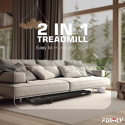 FUNMILY Walking Pad Treadmill with 8% Incline, 2.5HP 300 Lb Capacity Under Desk Treadmill for Home Office, 2 in 1 Portable Mini Compact Treadmill with Remote Control, Led Touch Screen(Black) - Image 8