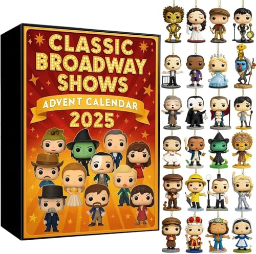Classic Broadway Shows Advent Calendar, 24 Days Countdown Calendar With Iconic Musical Character Collectibles, Halloween Advent Calendar, Gifts For Broadway Fans, Theater Lovers