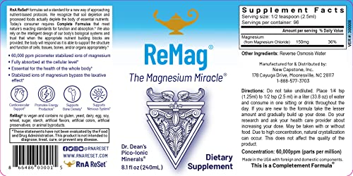 Rna Reset - Remag High Absorption Magnesium Liquid, Experience The Magnesium Miracle, Magnesium Chloride - By Dr. Carolyn Dean, 8.1 Fl Oz (1-Pack) #TOP1