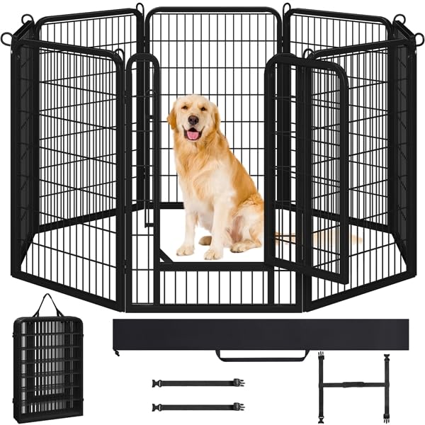 Parc pour chien Yaheetech 8 panneaux | Enclos modulable 68x100 cm avec sac