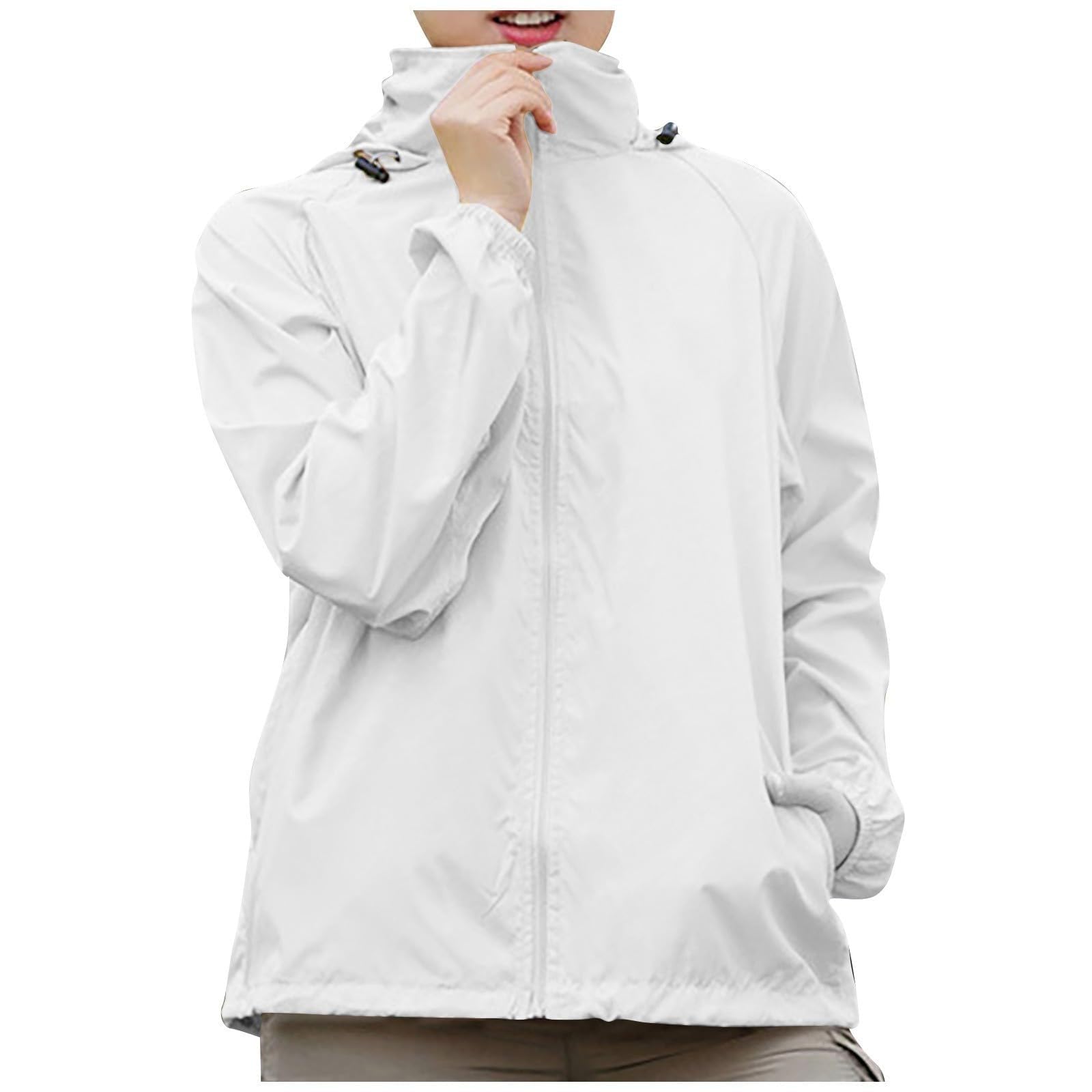 SYDUZAX Vestes Femmes Imperméable Léger Manteau De Pluie Sport Montagne Hiver Veste à Capuche Vestes De Randonnée Softshell Femme Anti-Pluie Femme Manteaux Et Blousons D'Extérieur Respirant Outdoor