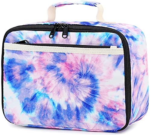 Kids Lunch Box Boys Girls Insulated Lunch Cooler Bag Reusable Lunch Tote Kit For School Travel (Tie-Dye Blue) #TOP6