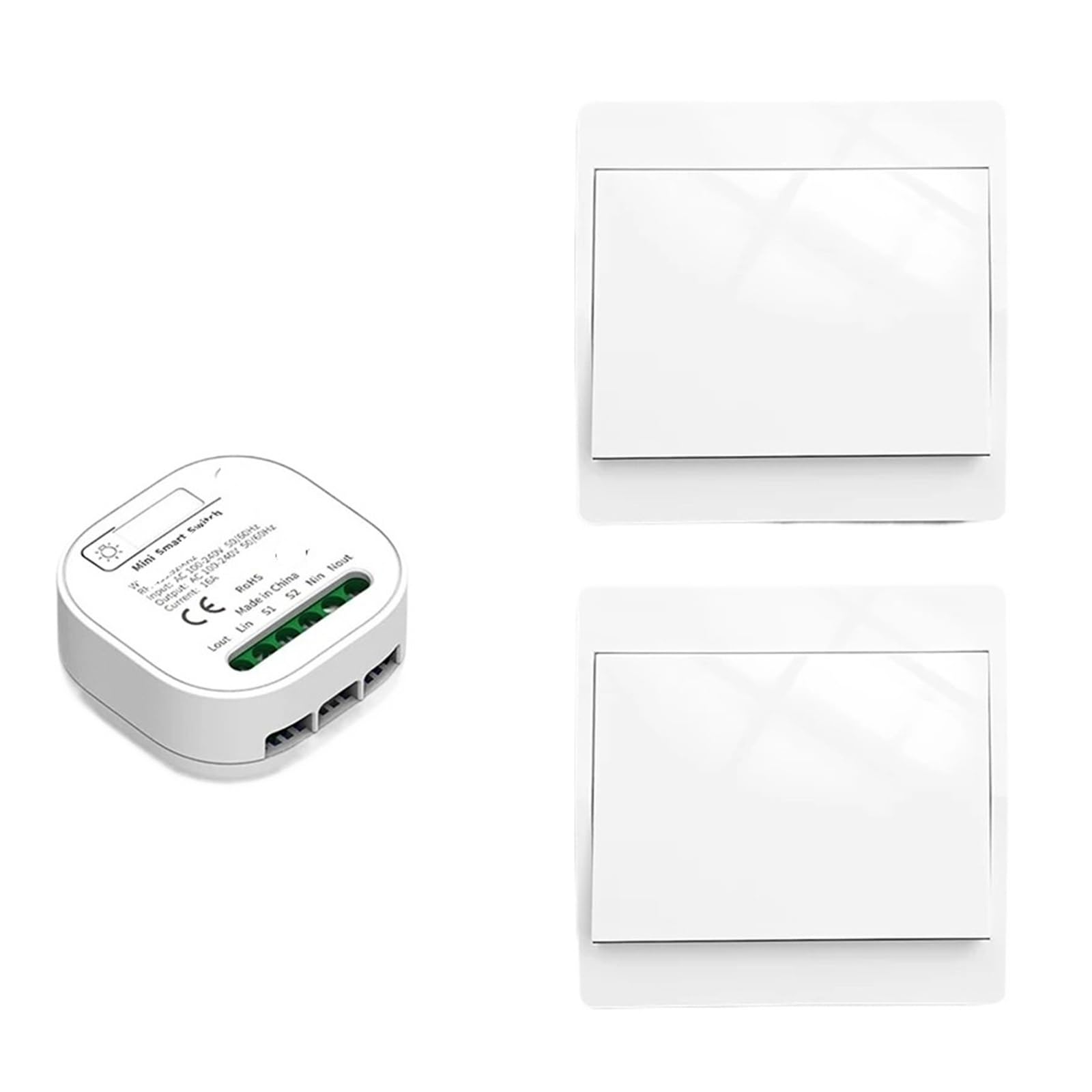 Module interrupteur mural 16A 220V avec 2 télécommandes sans fil et support mural