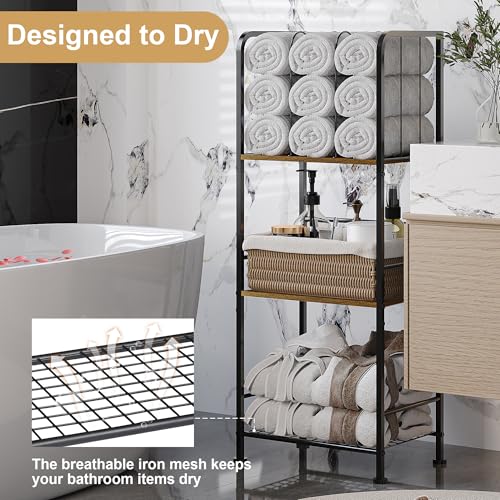 Towel Rack Free Standing 3-Tier M-Shaped Detachable Dividers, Durable Metal Towel Holder for Bathroom, Pool Towel Rack, Space-Saving Towel Storage Organizer, Modern Bath Towel Shelf Patent Pending