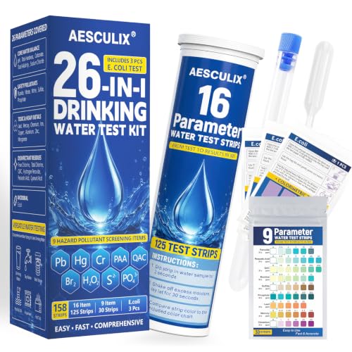 26 in 1 Water Test Kit for Drinking Water 158 Strips, Upgraded Ho...