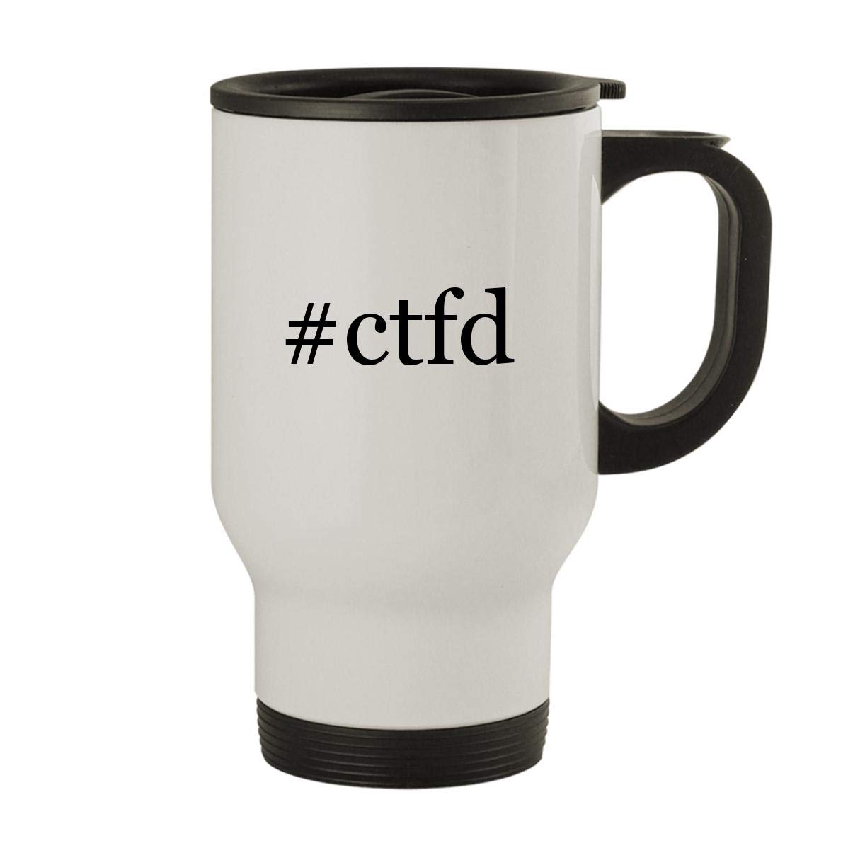 #ctfd - Stainless Steel Hashtag 14oz Travel Mug, White