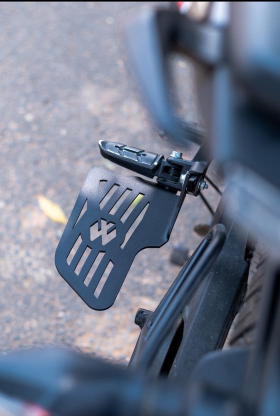 Image of TA Pillion Foot Rest for Baj aj N150, N160, N250, F250 | Heavy Duty Metal Footrest Both Sides | Black Rear Side Foot Rest for Bajaj N Series Bikes | Durable Pillion Support Accessory