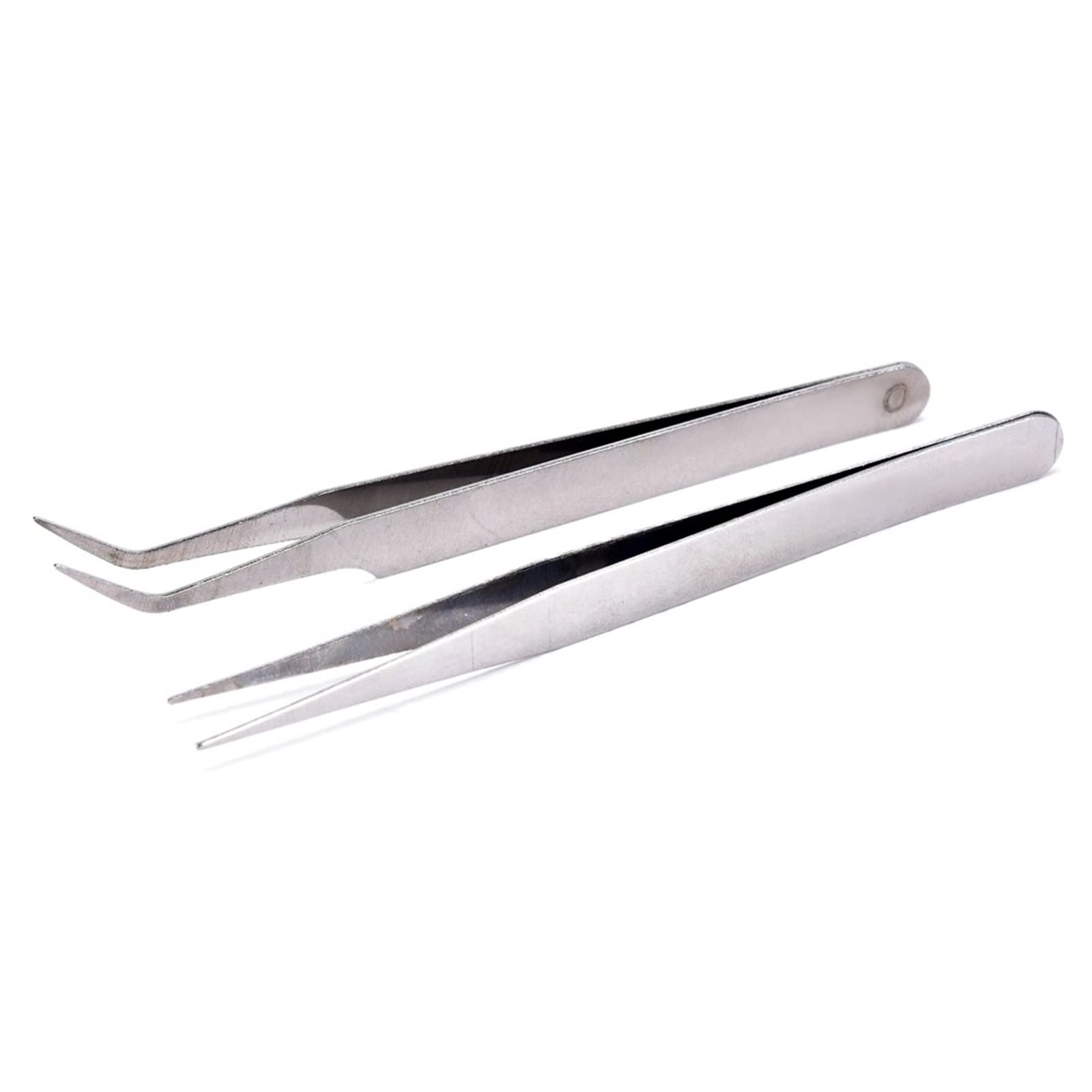 JINGYAN Pęsety Stainless steel tweezers, with non slip groove nail tool(Silver2)