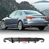 JC SPORTLINE Carbon Fiber Rear Diffuser for Audi A4 B9 2017-2019 Standard Sedan 4 Door Rear Bumper Diffuser Lip Spoiler Factory Outlet