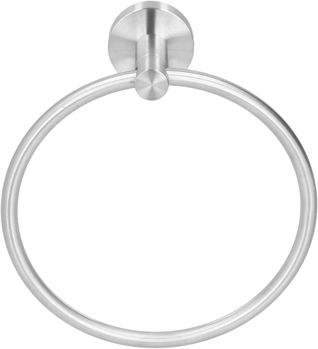 Topyond Towel Ring Brushed White,SUS 304 Stainless Steel Modern Circle Towel Rack,Wall Maounted Hand Towel Holder for Bathroom