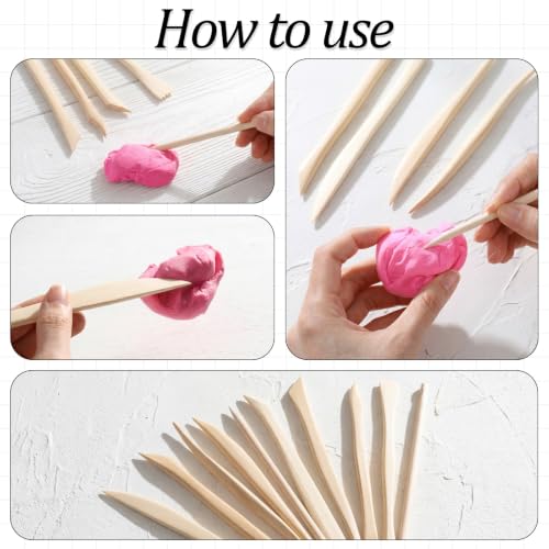 Guduling 14 Pcs Clay Modeling Tools,Double-Ended Clay Sculpting Tools Set for Polymer Clays,Air Dry Clays, Pottery, Ceramic, Resin Art, DIY Craft, Jewelry Making, and Beginner to Professional Artists - Image 6