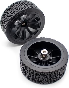 85MM Diameter Black Rubber Tire, Self-Balancing Trolley Robot Intelligent Trolley Wheels Sponge Inner Liner with Metal Coupling (8MM Aperture)