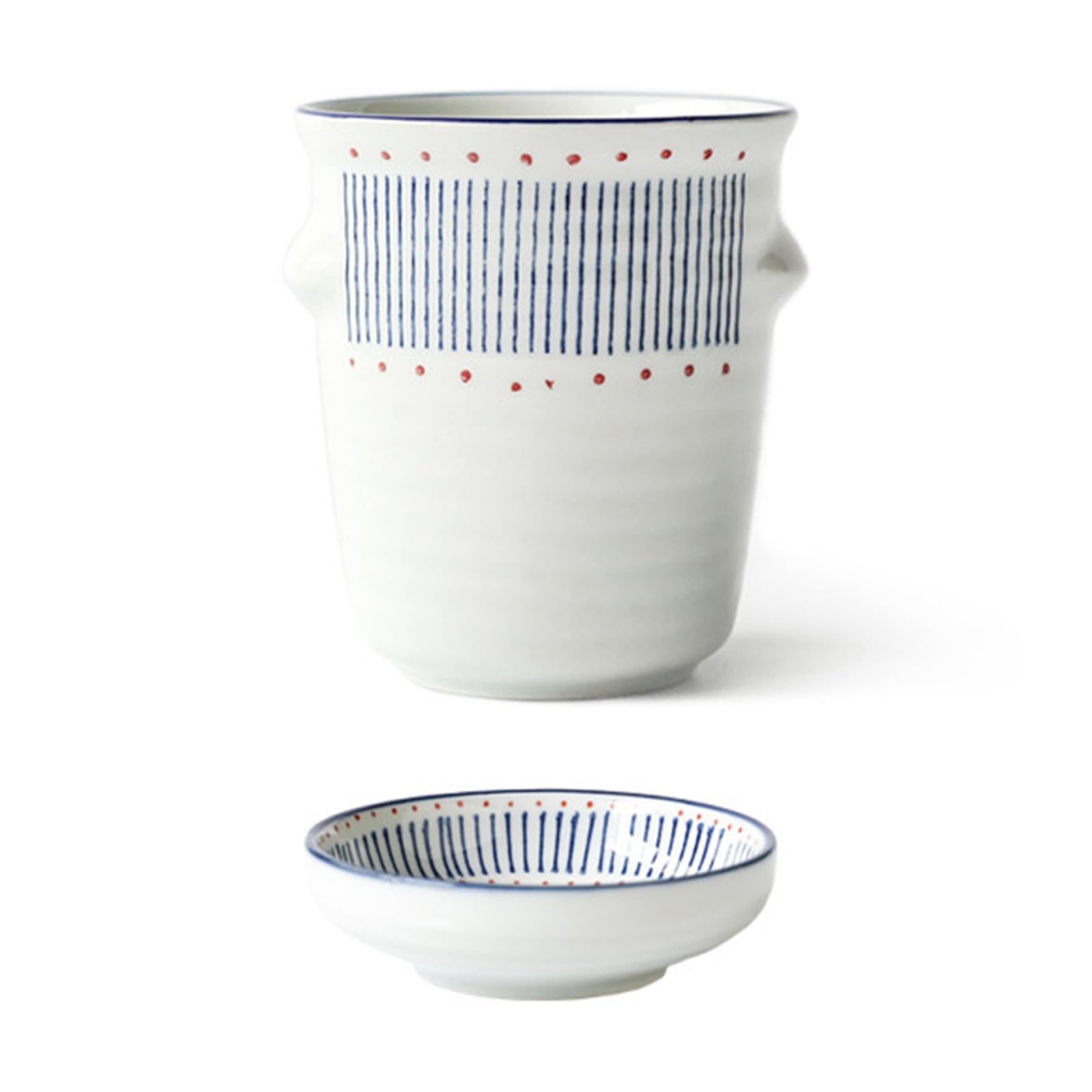 Uchwyt na przybory kuchenne, 10 cm szer. + 14 cm wys. ceramiczny uchwyt na przybory kuchenne na blat, z otworami drenażowymi i tacą, duży garnek na przybory do dekoracji blatu kuchennego, organizer na