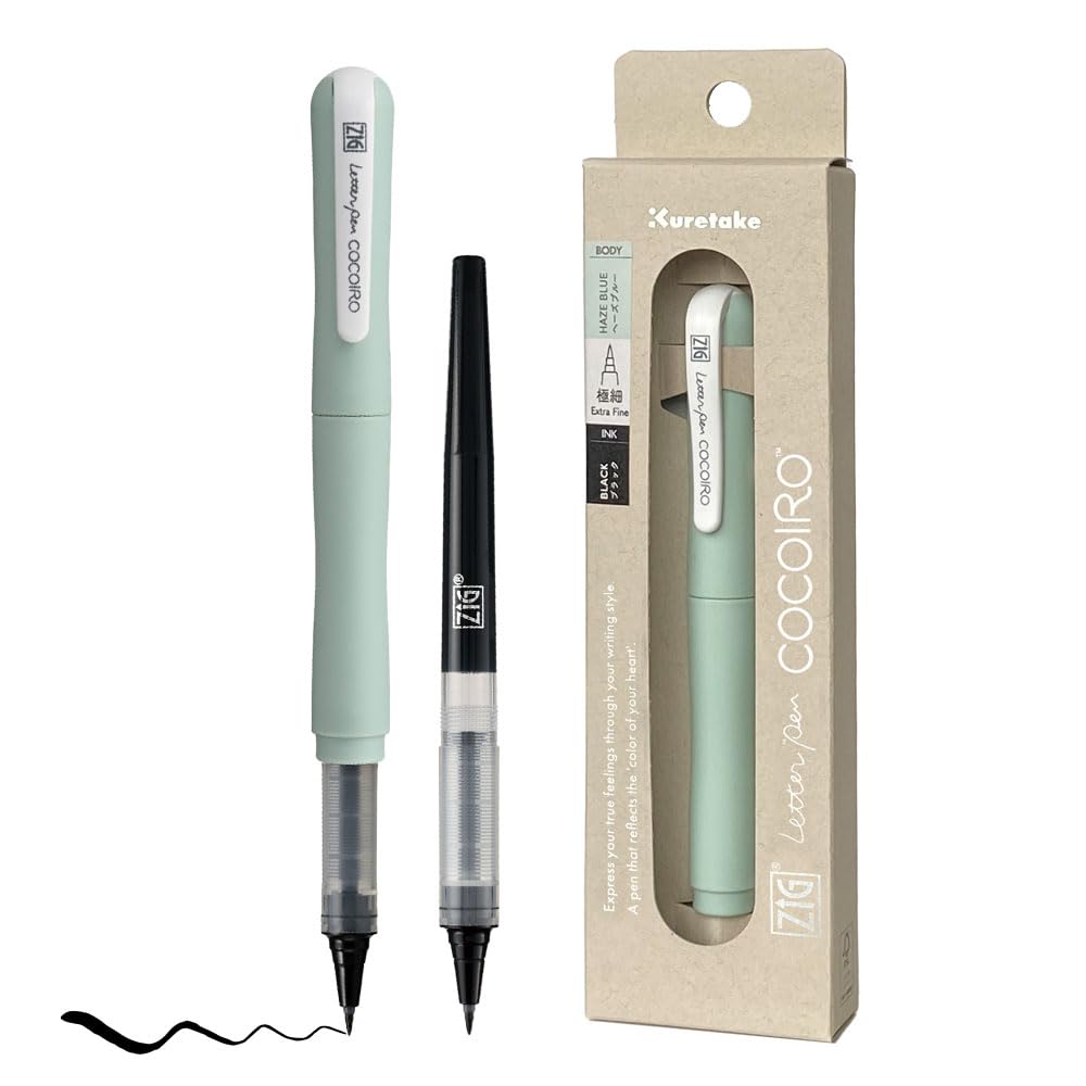 Kuretake ZIG Letter Pen COCOIRO (HAZE BLUE) Body with Black Ink