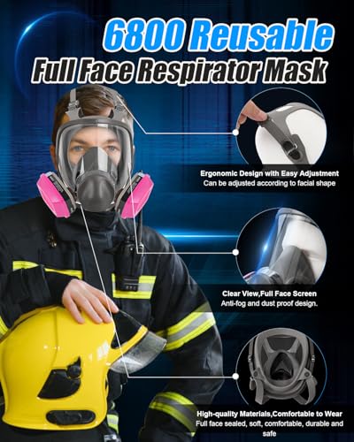 Wyaju Full Face Respirator Mask With 60921 Filters thumb #3