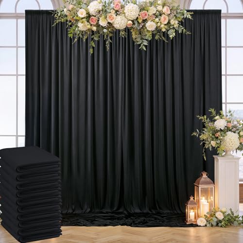 Rideau de fond noir sans plis en tissu soyeux pour arrière-plan photo et décoration