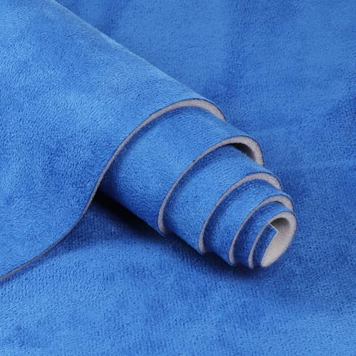 Car Elements Suede Headliner Fabric 60" Wide by 48" with Foam Backing Auto Headliner Replacement Material, Car Roof Upholstery Fabric Repairing for Truck RV SUV Boat Home, Bright Blue