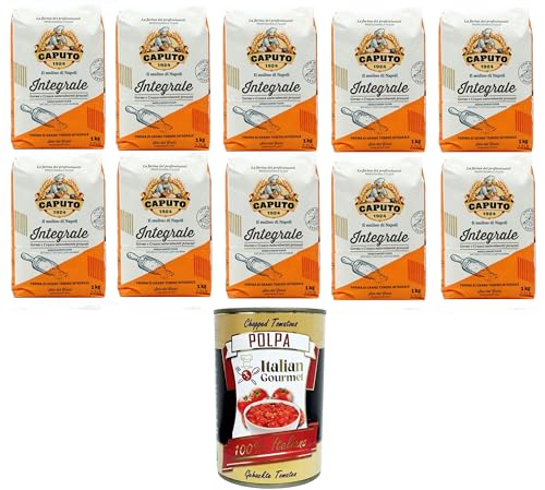 Caputo Harina de trigo blando integral 10x1kg + Italian Gourmet polpa 400g