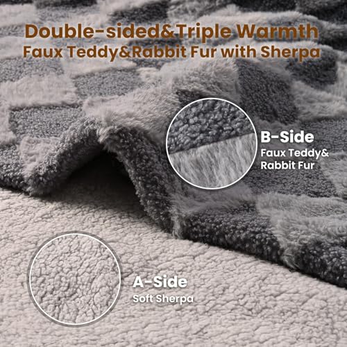 Image of Bearhug Heated Blanket Full Size 77 inch x 84 inch Electric Blanket, Reversible Brown Plaid Sherpa Heating Blanket, 10-Heat Levels & 1-12H Auto Off, ETL, Machine Washable