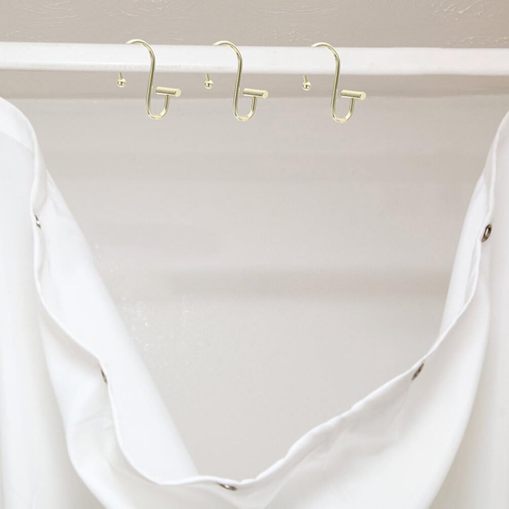 ABOOFAN 24pcs Decorative Shower Curtain Hooks Metal for Bathroom Easy Installation Smooth Sliding Lightweight Design for Use