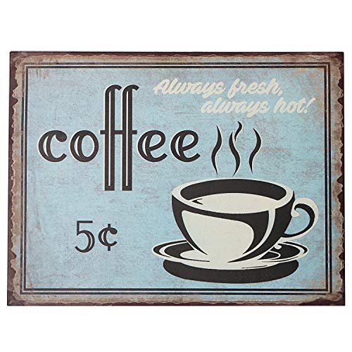 5 Cent Coffee Retro Vintage Blechschild Bar Schild Landhaus Dekor 25,4 x 33 cm