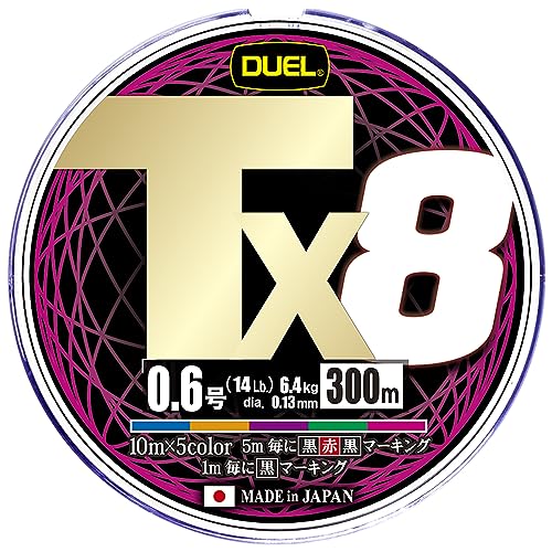 DUEL(デュエル) PEライン 釣り糸 Tx8【 ライン 釣りライン 釣具 高強度 高感度 強さ長持ち】0.6号300m5COLOR 5色マーキング
