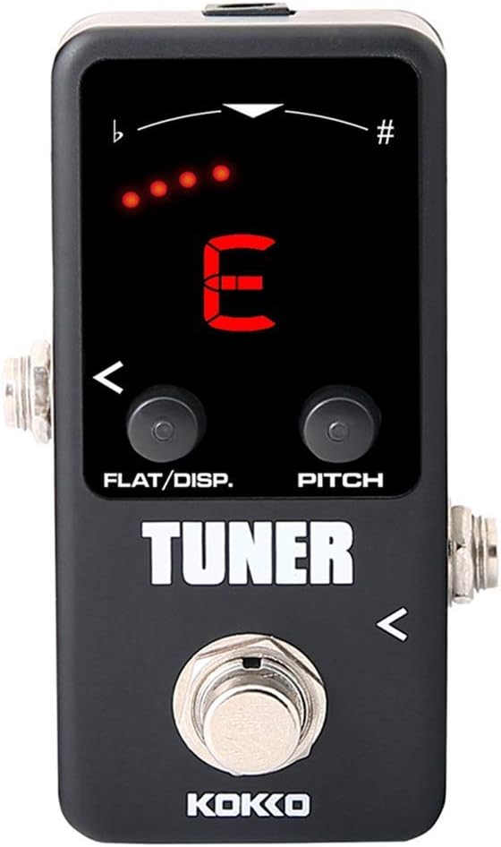 KOKKO Guitar Mini Effects Pedal Tuner - Chromatic Tuner Pedal High Definition Color Screen with Super Fast Stable and Accurate Tuning for Guitar and Bass - FTN2