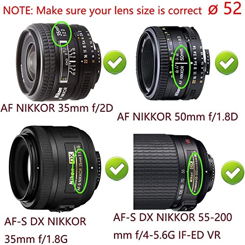 Image of MOSTOS - 52mm Camera UV Filter for Nikon AF-S(Not AF-P) DX 18-55mm f3.5-5.6G ED /VR /VR II,Compatible for Nikon AF(Not AF-S) Nikkor 50mm f /1.8D,AF(Not AF-S) 50mm f /1.4D