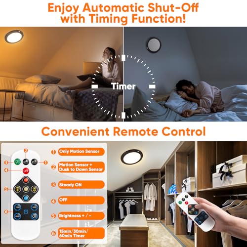 Image of Rechargeable Motion Sensor Ceiling Light, Battery Operated Closet Light