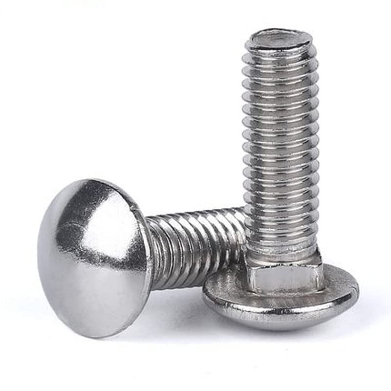 M5 Carriage Bolts Round Head Screws Square Neck Screw Length 10-50mm - (Thread Diameter: M5x12mm(10pcs))