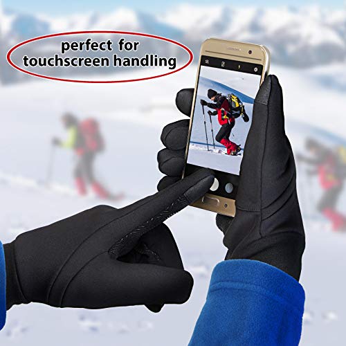 ALPIDEX rutschfeste Handschuhe Touchfunktion Warme Fahrrad Winterhandschuhe Laufhandschuhe, Größe:M