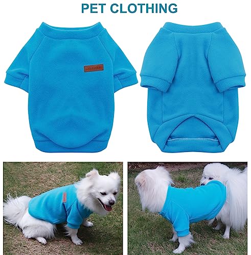 HuaLiSiJi Hundepullover Fleece Kleine Hunde Hoodie Chihuahua Kleidung Hundepullover Chihuahua Hunde Sweatshirt, Warm und Leicht, mit Einer Weichen Textur, Leicht zu Tragen (XS, Blau+Grau)
