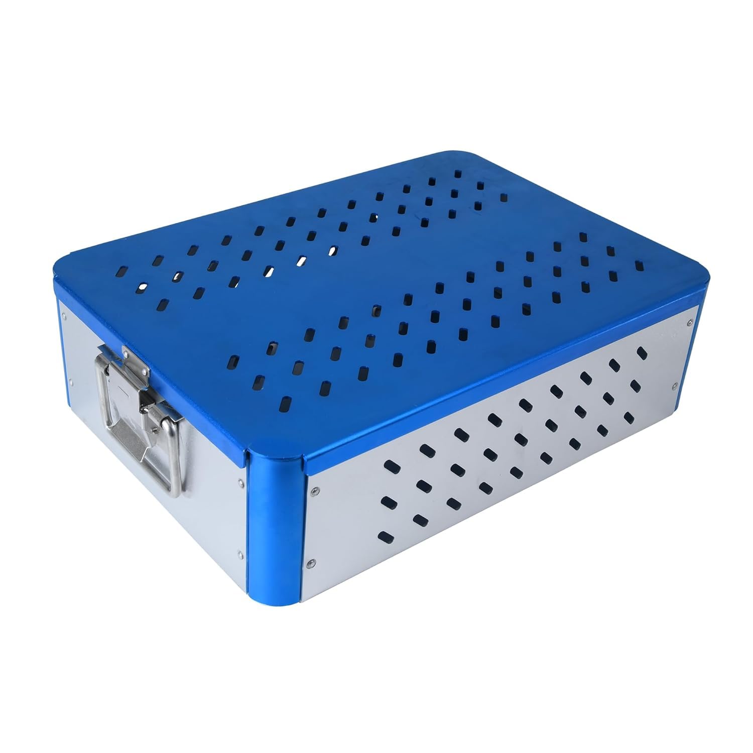 Saini_MEDICOS Sterilization Tray in Complete Aluminium Alloy wit Dual Locking System Instrument Tray