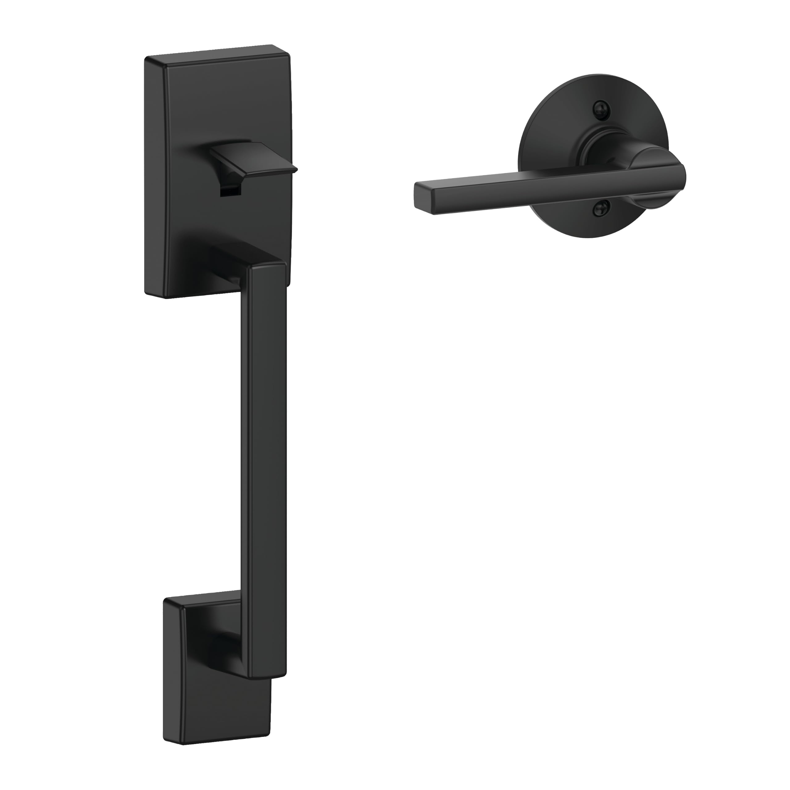 SCHLAGE Century Lower Half Entry Handleset, Latitude Lever, Matte Black