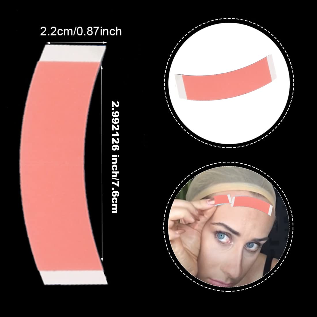 Lizusidtsy 72Pcs/Lot Duo Lace Wig Sided Double Tape Slitting Line Hair Adhesive Extension Strips for Toupees/Lace Wig Film C