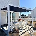 PURPLE LEAF Pergola 10' x 13' Outdoor White Retractable Canopy, Navy Blue