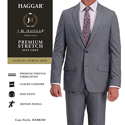 Haggar Men's JMH Premium Stretch Slim Fit Suit Separates - Pants &amp; Jackets Graphite Grid 36 - image 4