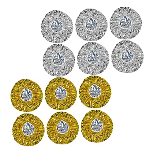 Healeved 12Pcs Hair Coloring Caps Aluminum Foil Deep Conditioning Hats for Home Salon Use Elastic Headband Design for Hair Processing Treatment