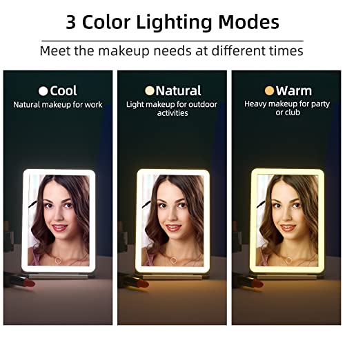 Famihomii Rechargeable Travel Makeup Vanity Mirror With 3 Colors Lighting, Lighted Makeup Mirror With 72 Led Lights And Touch Screen Dimming, Portable Tabletop Cosmetic Compact Mirror For Makeup #TOP3