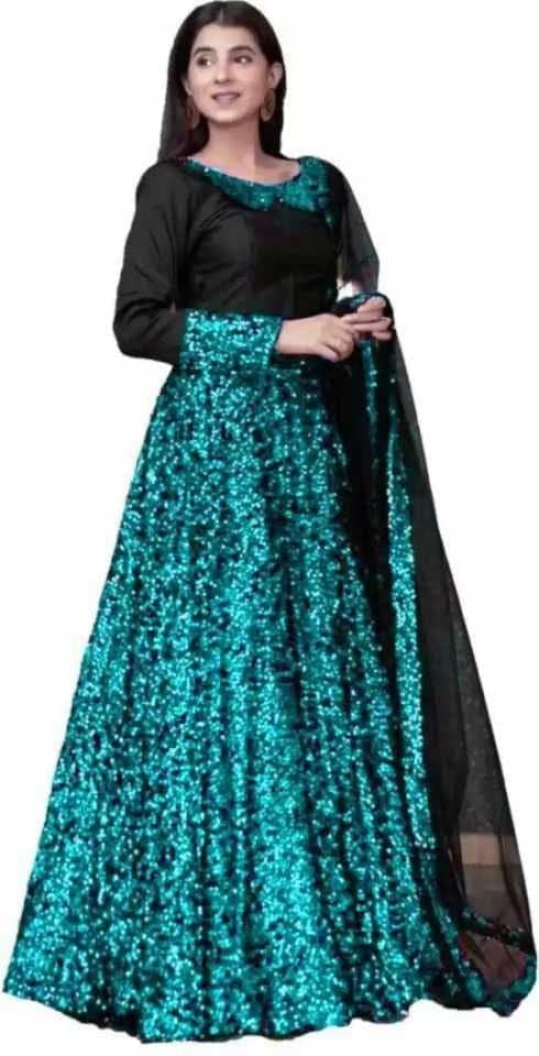 fashionfit art Women's Embellished Sequence Velvet Ethnic wear Semi-stitched Lehenga Choli With Dupatta Set (N-55466_Blue)-picture-33