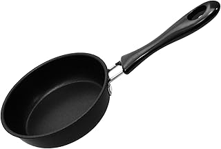 Poele Oeuf au Plat, Poele a Pancakes AntiadhéSif, Portable, Diamètre 12cm, noire