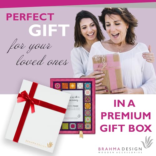 Image of Photo Frame with Gift Box | Size: 9 inch x 7 inch (Photo 4 inch x 6 inch) | Multi Mandala | Aesthetic Decorative Photo Frame for Wall Mount and Tabletop
