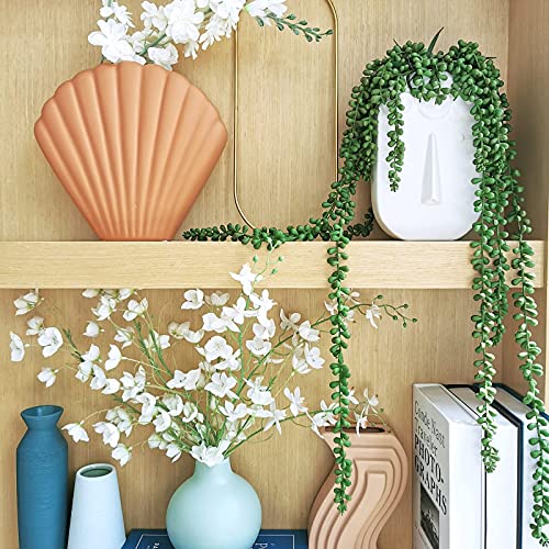 Supla 4 Pcs Artificial Hanging Succulents Faux Burro's Tail Picks Trailing String Of Pearls Succulents Fake Greenery Sprays For Basket Planter Centerpiece Floral Arrangement Indoor Outdoor Decor #TOP4