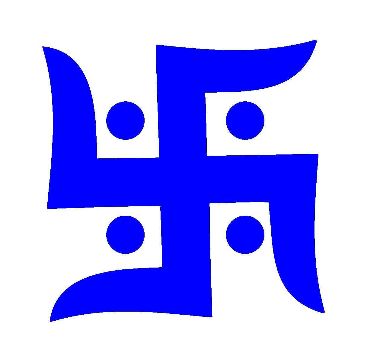 Legzino Swastik Simple Glossy Vinyl Wall Car Sticker 4 x 4 Inches Blue