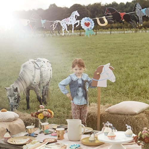 Image of Meri Meri Horse Party Banner (Pack of 1). 13' Party Garland Including Excess Cord