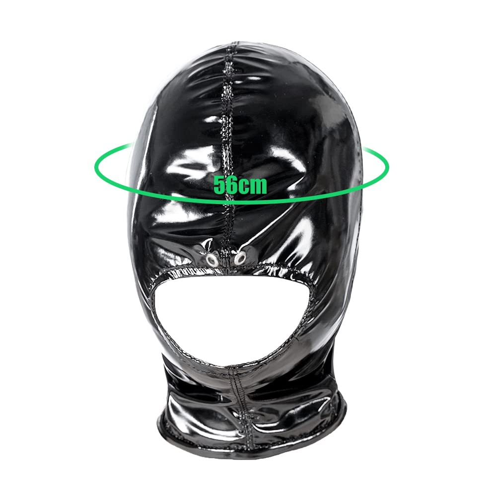SXOVO Maschera in lattice Apertura bocca con cerniera Nero Bondage SM Maschera testa Fetish BDSM Sexy Schiavo Maschera in pelle (Medio)